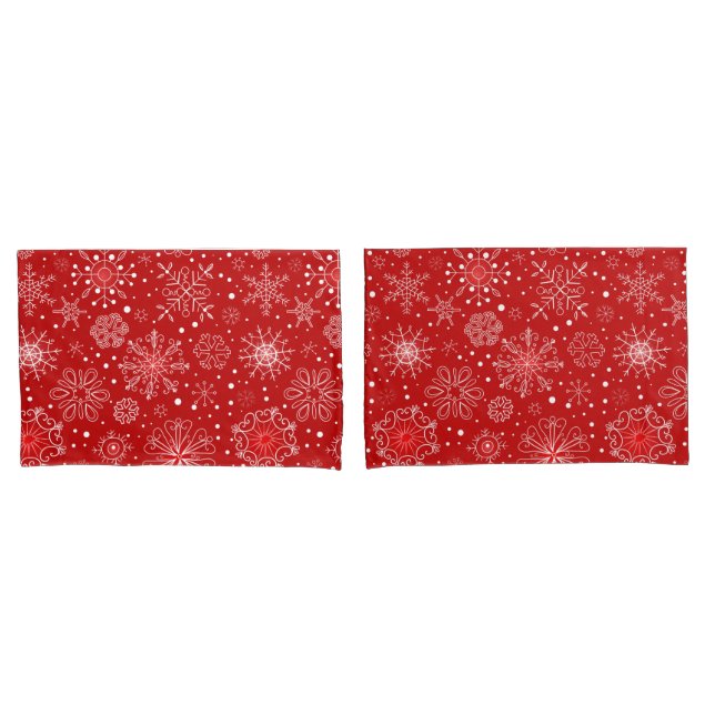 Conjunto de Pillowcase de Flocos de Neve Feriados (Frente - conjunto)