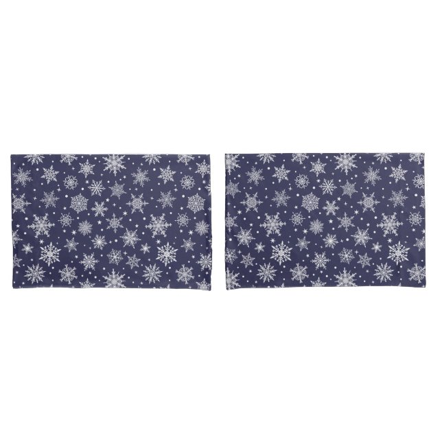 Conjunto de Pillowcase de Flocos de Neve Feriados (Frente - conjunto)