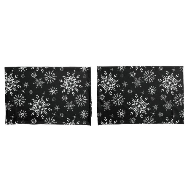 Conjunto de Pillowcase de Flocos de Neve Feriados (Frente - conjunto)