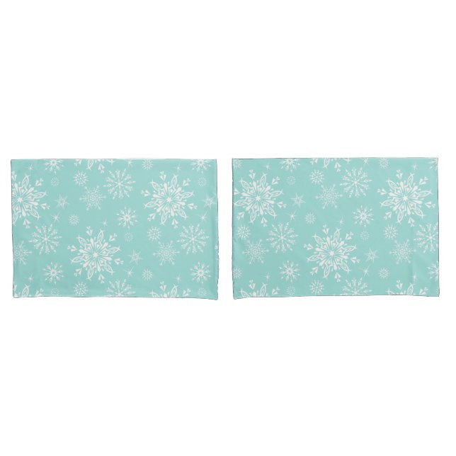 Conjunto de Pillowcase de Flocos de Neve Feriados (Frente - conjunto)
