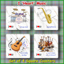CONJUNTO DE PINGENTES PARA COPOS (4) - I Heart Mus