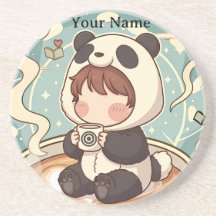Conjunto de Porta-Copos Absorvente Cozy Panda Brew