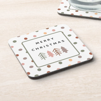 Conjunto de porta-copos Boho Merry Christmas Trees
