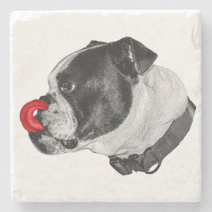 Conjunto de Porta-copos Bulldog com Destaque Verme