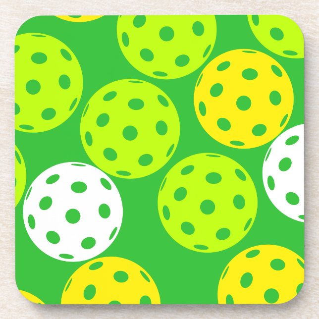 Conjunto de Porta-Copos Colorido de Pickleball (Frente)
