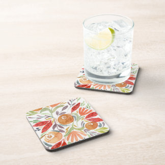 Conjunto de Porta-Copos de Aquarela Floral Outono