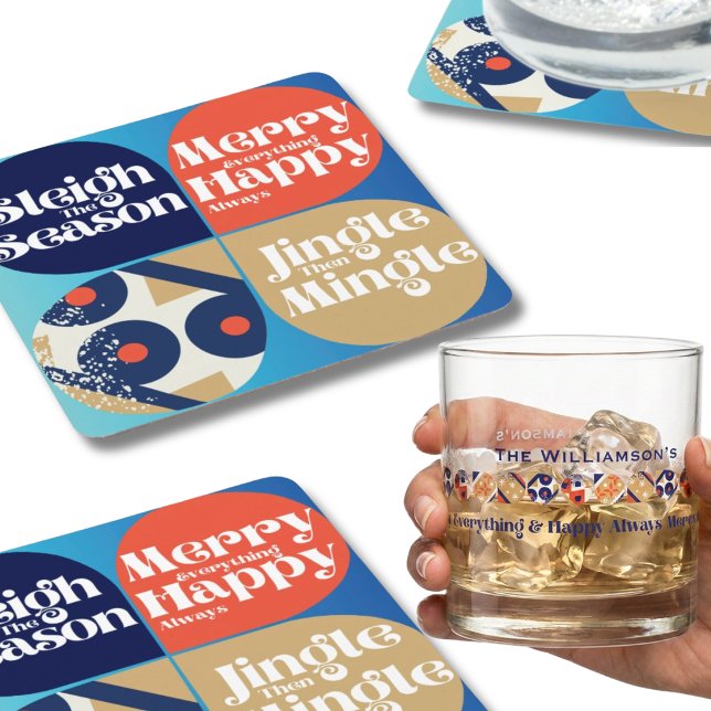 Conjunto de Porta-Copos de Bebida de Feriado Atrev (Listing is for a set of 6 coasters the glass is sold separately as part of same collection)