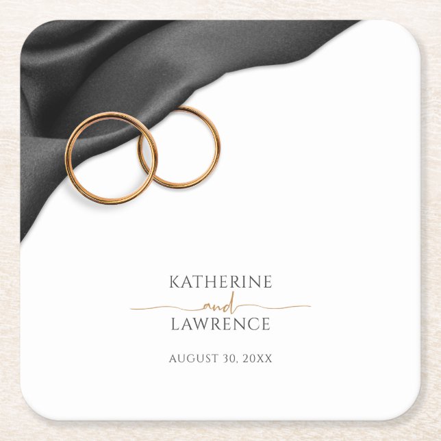 Conjunto de Porta-copos de Casamento Black Velvet (Frente)