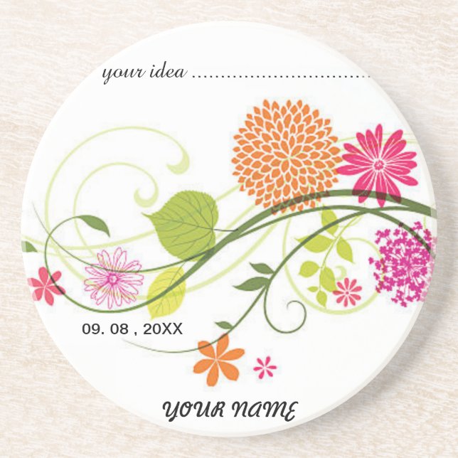 Conjunto de Porta-Copos de Flor Silvestre, Desenho (Frente)