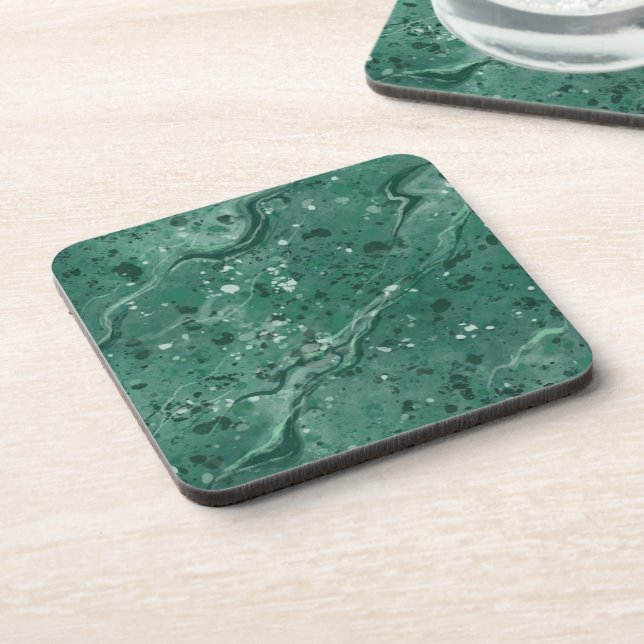 Conjunto de Porta-copos de Mármore Verde Presente (Left Side)