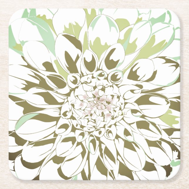 conjunto de porta-copos de papel de flor de dália (Frente)