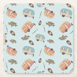 Conjunto de Porta-Copos de Papel Retro Camper