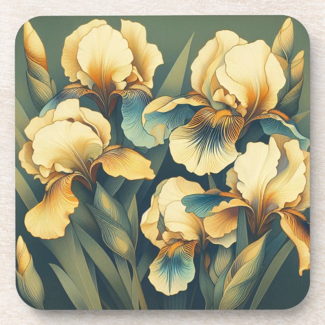 Conjunto de porta-copos de plástico rígido Art Dec (Frente)