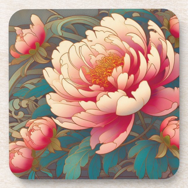 Conjunto de porta-copos de plástico rígido Art Dec (Frente)