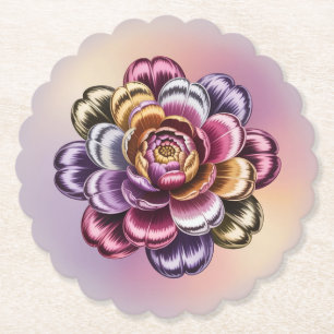 Conjunto de Porta-Copos Escamado Flor Metálica Iri