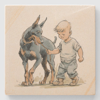 Conjunto de Porta-Copos Little Boy e Doberman Melh