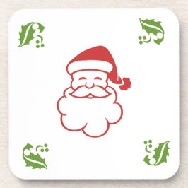 Conjunto de porta-copos - Papai Noel e azevinho