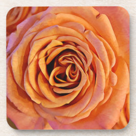 Conjunto de Porta-Copos Peachy Orange Rose Art