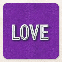 Conjunto de Porta-copos Purple Glam LOVE
