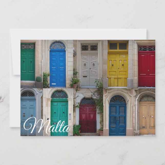 Conjunto de portas frontais coloridas em Malta (Frente)