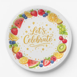 Conjunto de Pratos de Papel para Festa de Frutas C