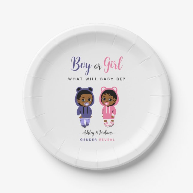Conjunto de Pratos de Revelação de Gênero de Bebê  (Frente)
