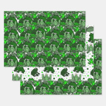 Conjunto de Quebra-Cabeça de Sapo Verde Engraçado