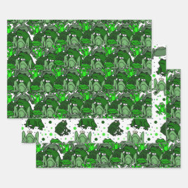 Conjunto de Quebra-Cabeça de Sapo Verde Engraçado