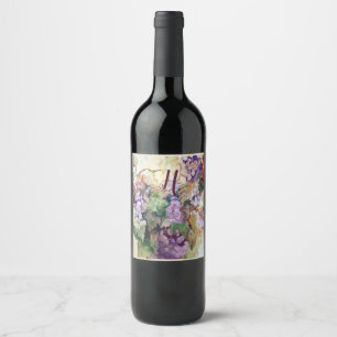 Conjunto de rótulos de alimentos e bebidas de uvas