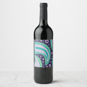 Conjunto de rótulos de alimentos e bebidas Paisley