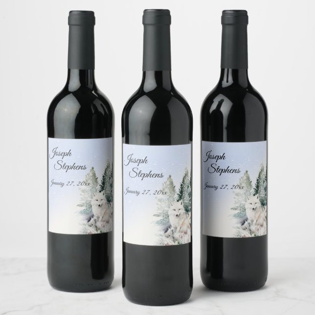 Conjunto de Rótulos de Bebida Aquarela Floresta de (Garrafas)