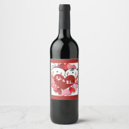 Conjunto de rótulos de comida e bebida para casais