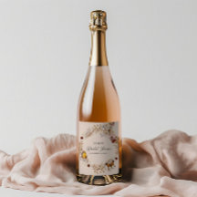 Conjunto de Rótulos de Vinho com Aquarela de Flore