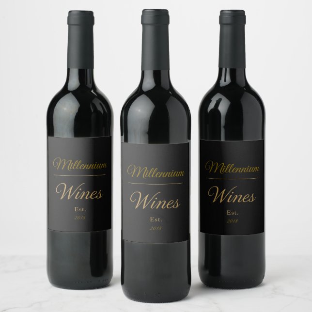 Conjunto de Rótulos de Vinho Dourados Personalizad (Garrafas)