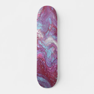 Conjunto de skate azul e vermelho abstrato Macaroo