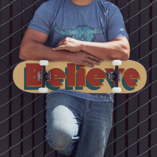 Conjunto de Skate de Tipografia Retro Believe (Ao ar livre 3)