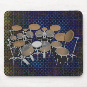 Conjunto de tambor de 10 peças preto: Mousepad Pr