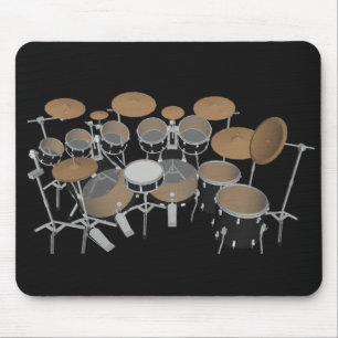 Conjunto de tambor de 10 peças preto: Mousepad Pr