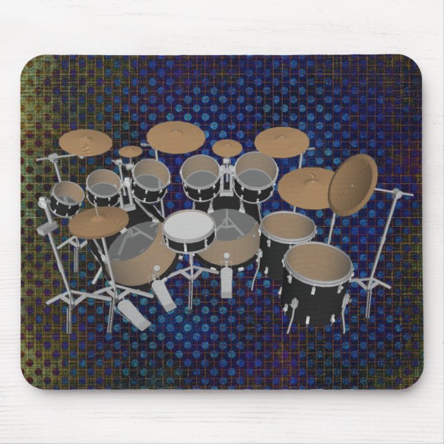Conjunto de tambor de 10 peças preto: Mousepad Pre (Frente)
