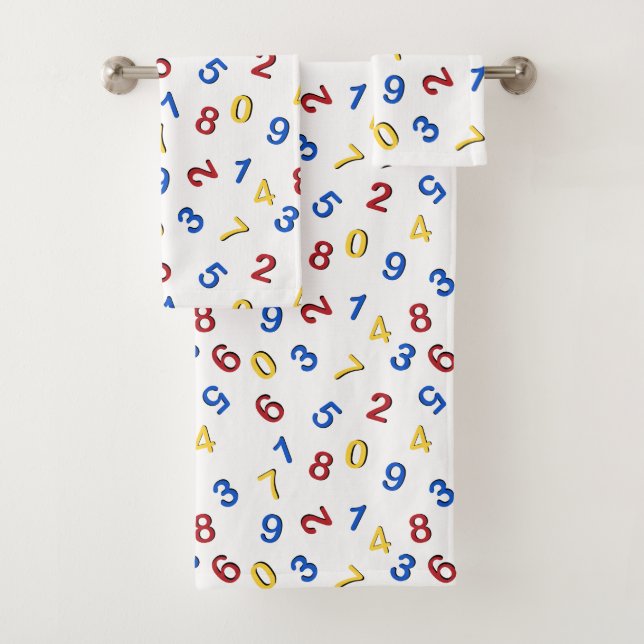 Conjunto De Toalhas 123 Números Vermelho Amarelo Azul (Insitu)