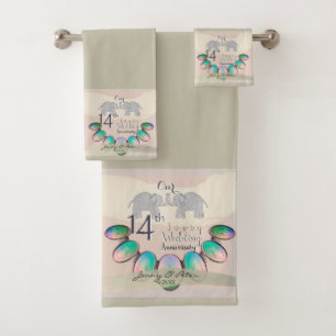 Conjunto De Toalhas 14 Ivory Wedding Anniversário Towel