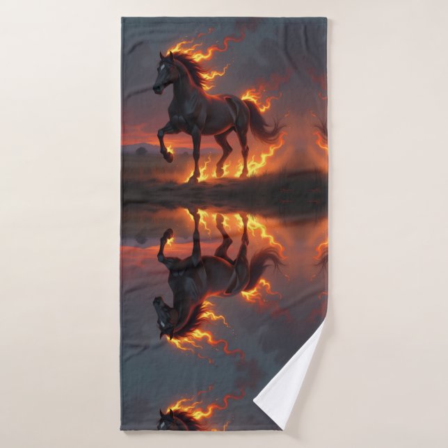 Conjunto De Toalhas „2026 – Das Jahr des Feuerpferds“ (Toalha de Banho)