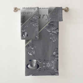 Conjunto De Toalhas 20 Platinum Emerald Anniversário Bath Towel Set