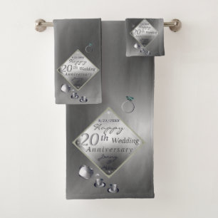 Conjunto De Toalhas 20 Platinum Emerald Anniversário Bath Towel Set