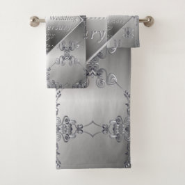 Conjunto De Toalhas 20th Platinum Emerald Anniversary Bath Towel Set