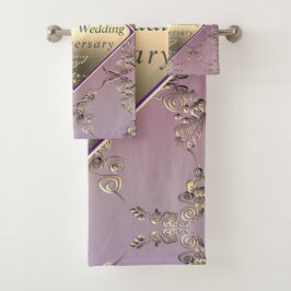 Conjunto De Toalhas 21 Aniversário de Casamento das ruas Brass e Iolit