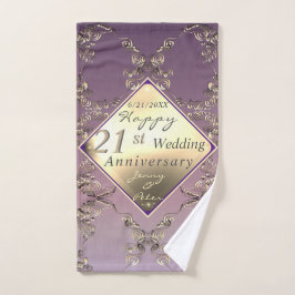 Conjunto De Toalhas 21 Aniversário de Casamento das ruas Brass e Iolit