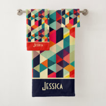 3D Padrão Geométrico Nome do Monograma RETRO