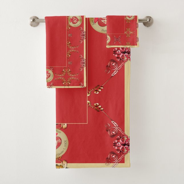 Conjunto De Toalhas 40º aniversário de casamento/15 Bath Towel (Insitu)