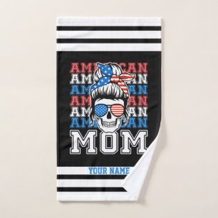 Conjunto De Toalhas 4 de julho Mãe Americana Patriótica Personalizada